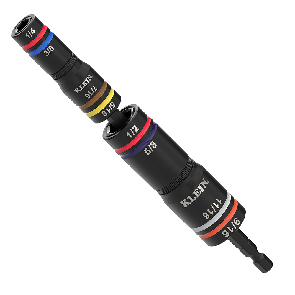 Klein QUAD-8 Deep-Well Heavy-Duty Impact Flip Sockets, SAE, 3-Piece # 652QS