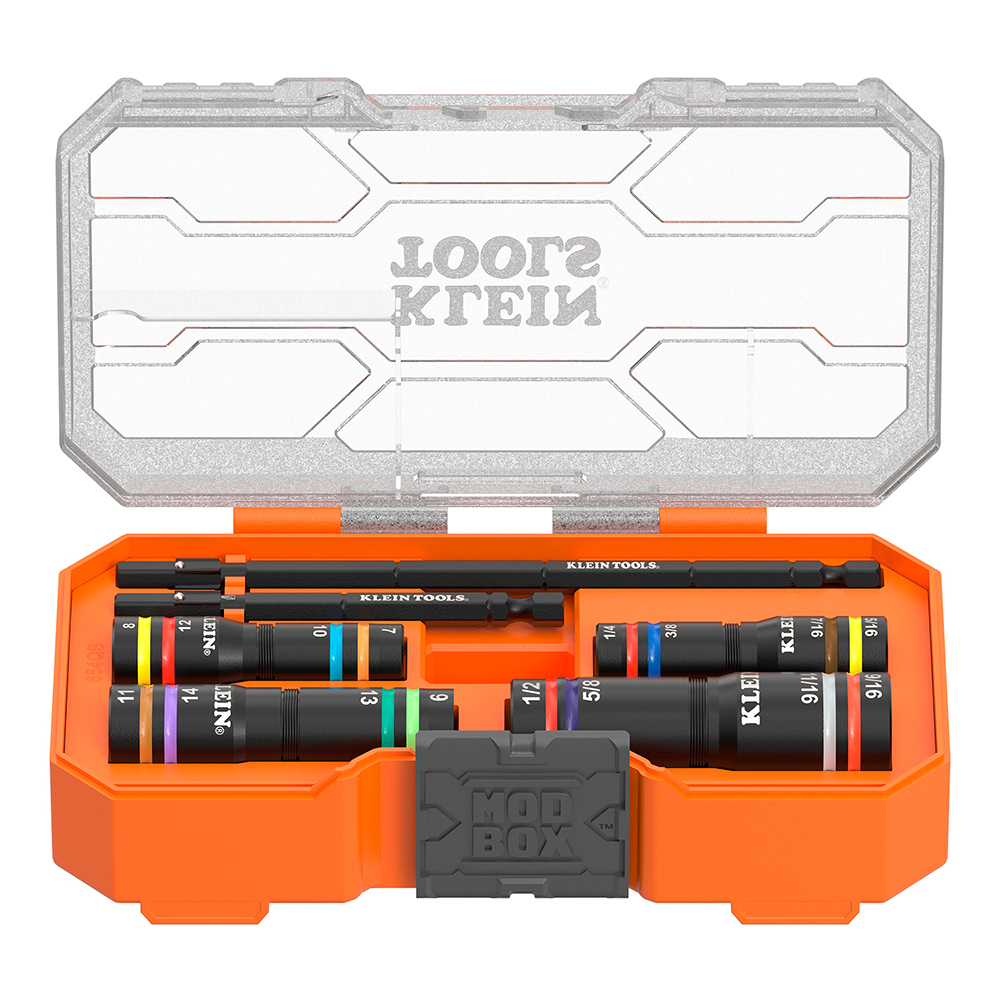 Klein KNECT QUAD-16 Heavy-Duty Impact Flip Sockets, SAE and Metric, 6-Piece # 654QS