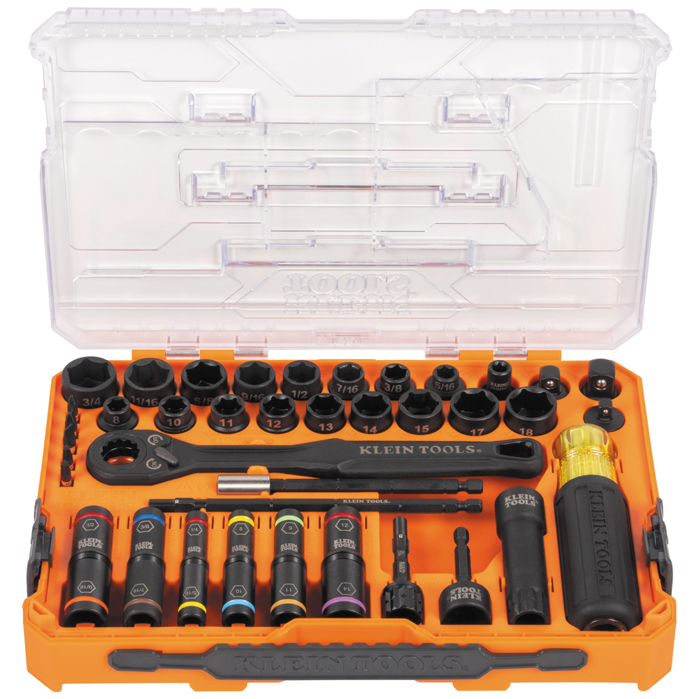 Klein KNECT Complete Impact Pass Through and Flip Socket Set, 39-Piece # 65500KNECT