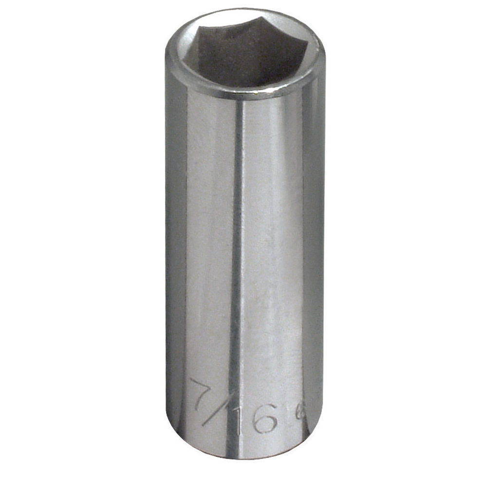 Klein 7/16-Inch Deep 6-Point Socket, 1/4-Inch Drive # 65615
