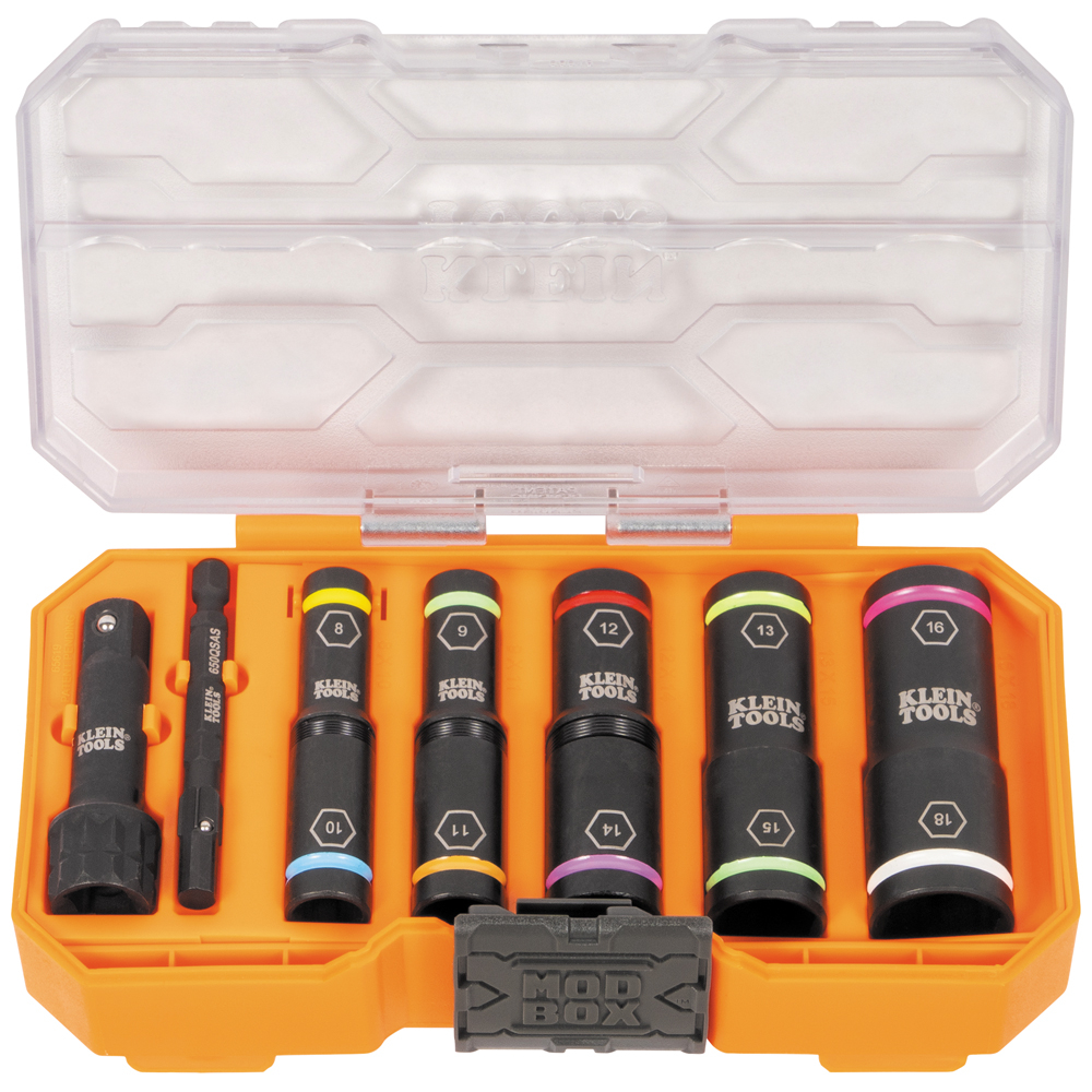 Klein KNECT FLIP-10 Heavy Duty Flip Impact Socket Set, Metric, 8-Piece # 65619