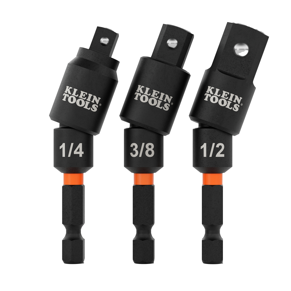 Klein Swivel Impact Driver Socket Adapter Set, 3-Piece # 65813SW