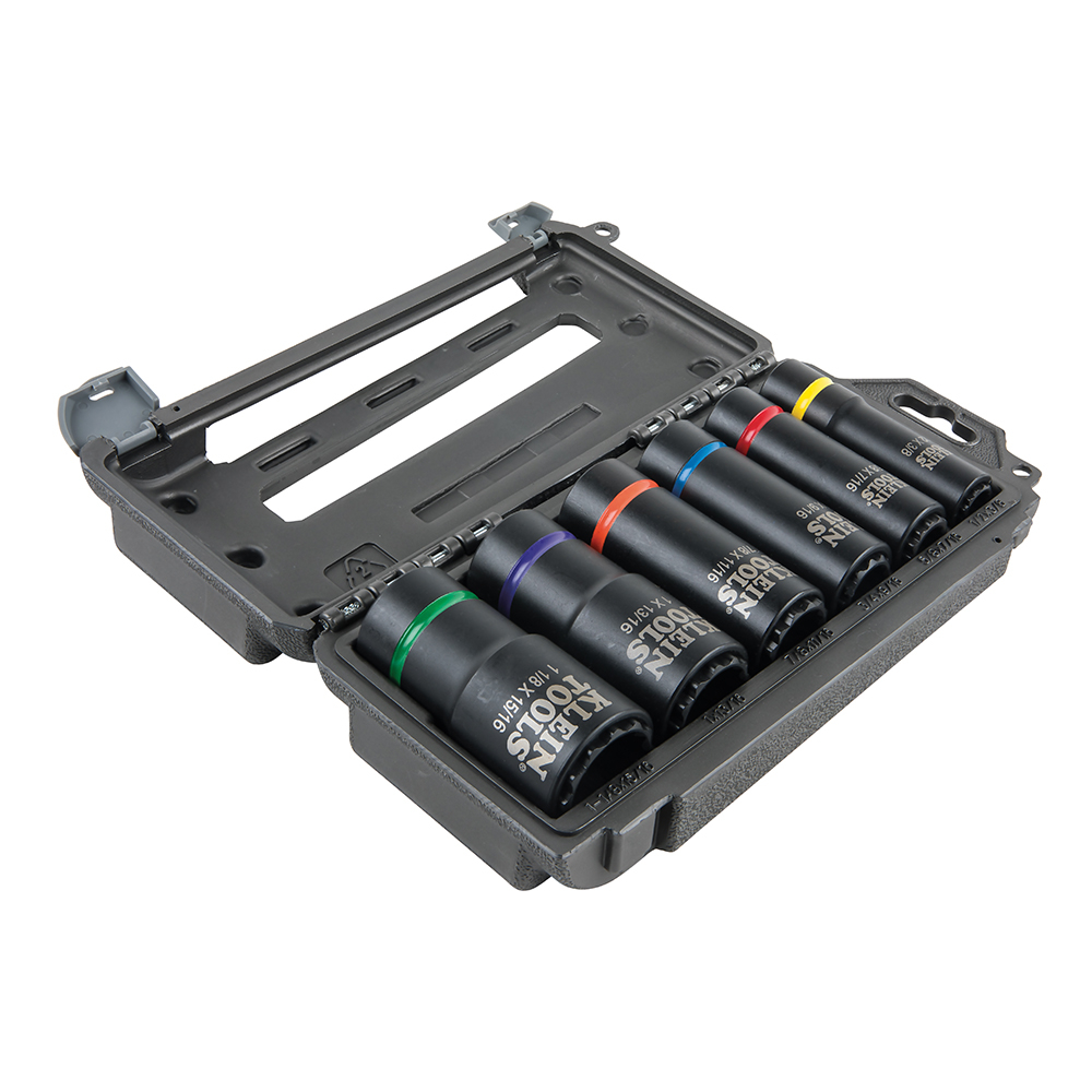 Klein 2-in-1 Impact Socket Set, 12-Point, 6-Piece # 66010