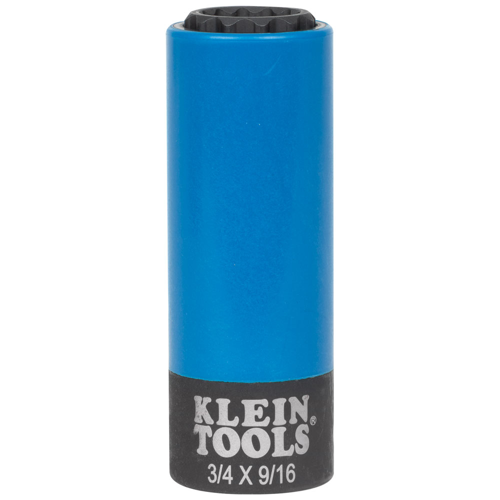 Klein 2-in-1 Coated Impact Socket, 12-Point, 3/4 and 9/16-Inch # 66030
