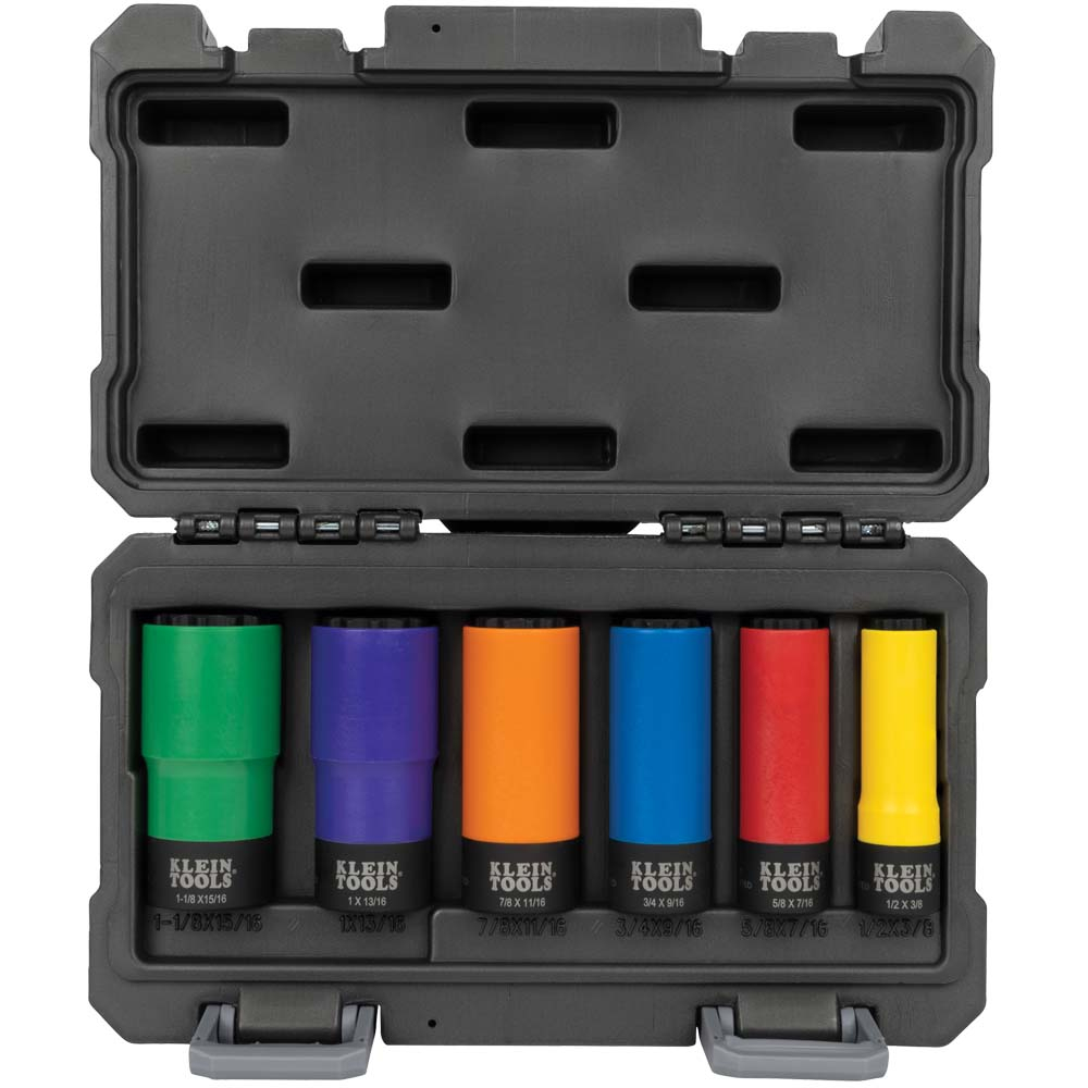 Klein Coated Socket Set, 12-Point, 6-Piece # 66033