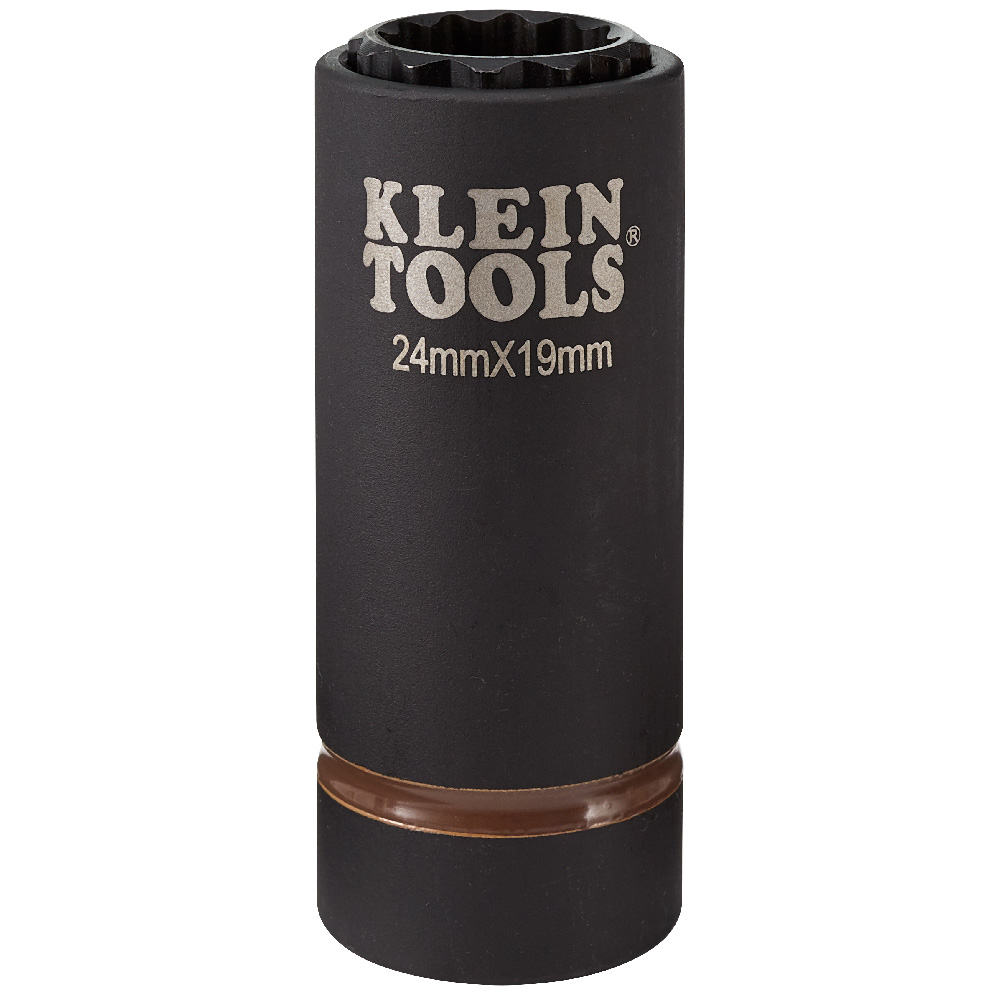 Klein 2-in-1 Metric Impact Socket, 12-Point, 24 x 19 mm # 66052E