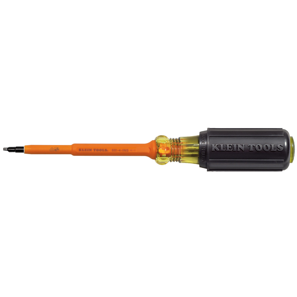 Klein Insulated Screwdriver, #1 Square, 4-Inch Round Shank # 661-4-INS