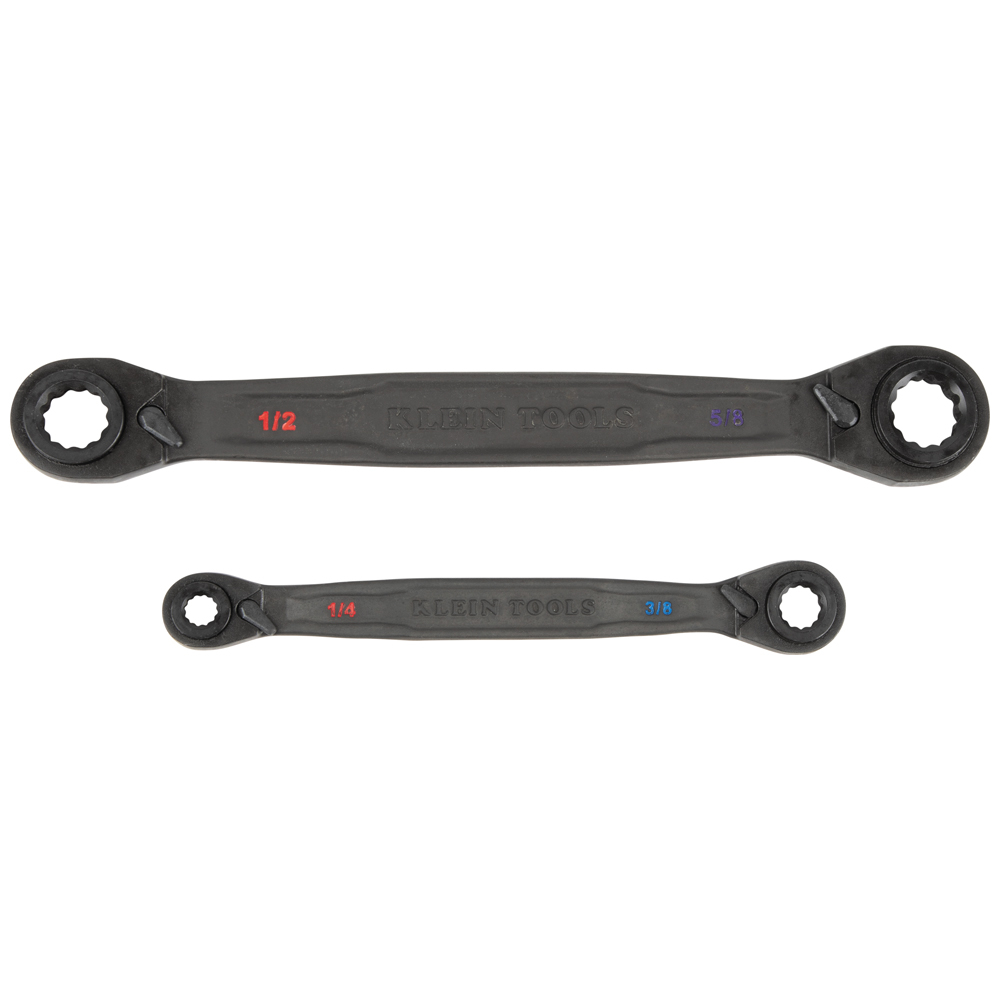 Klein 4-in-1 Ratcheting Wrench Set, SAE, 2-Piece # 68216