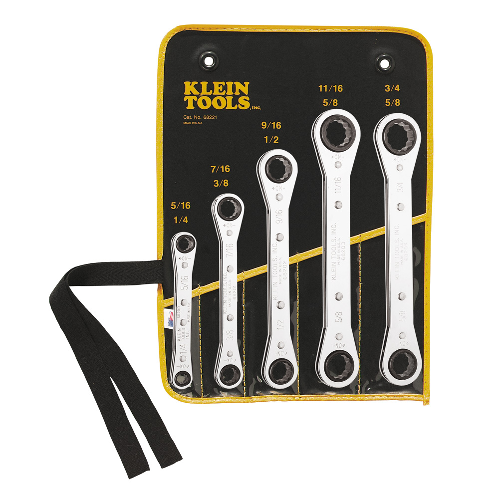 Klein Ratcheting Box Wrench Set, 5-Piece # 68221