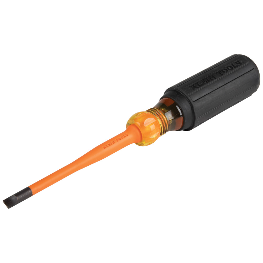 Klein Slim-Tip Insulated Screwdriver, 1/4-Inch Cabinet, 4-Inch Round Shank # 6924INS