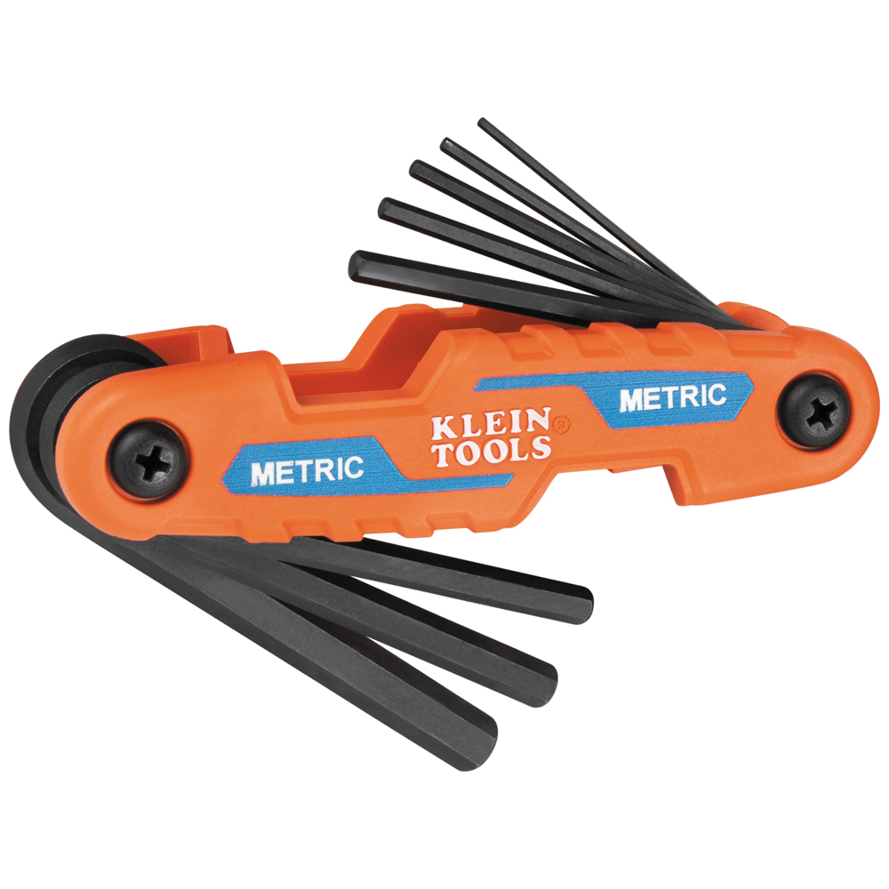 Klein Compact Folding Hex Key Set, 8-Key, Metric Sizes # 70540M