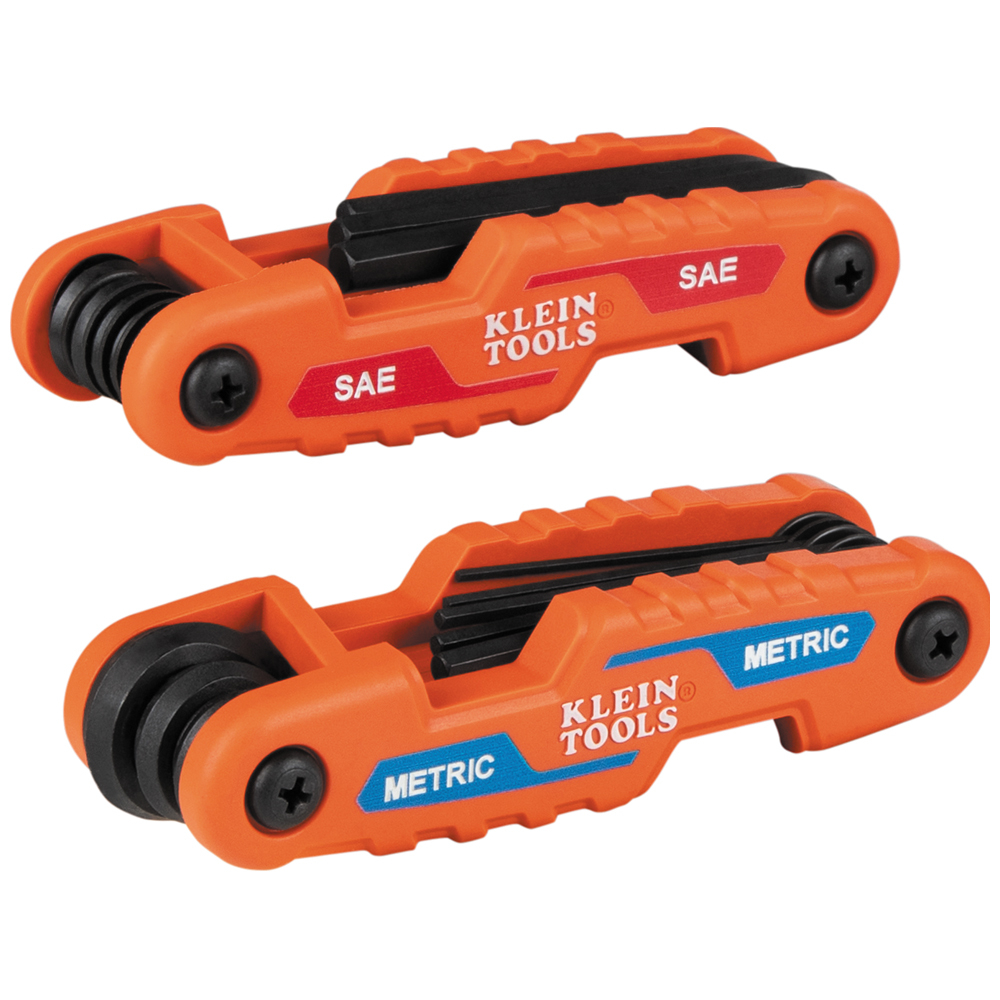 Klein Compact Folding Hex Key Kit, SAE and Metric # 70542