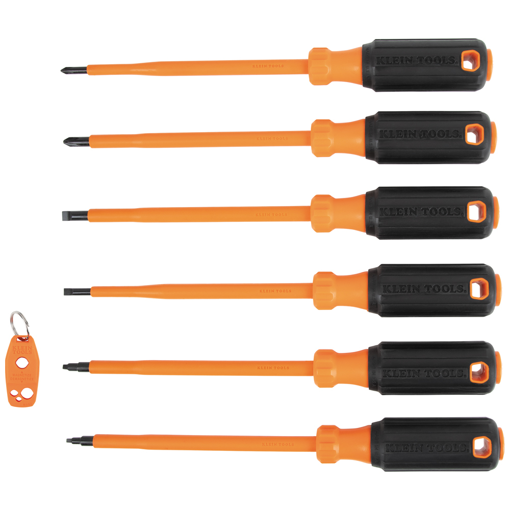 Klein Insulated Screwdriver Set Plus Magnetizer, 7-Piece # 85077INSR