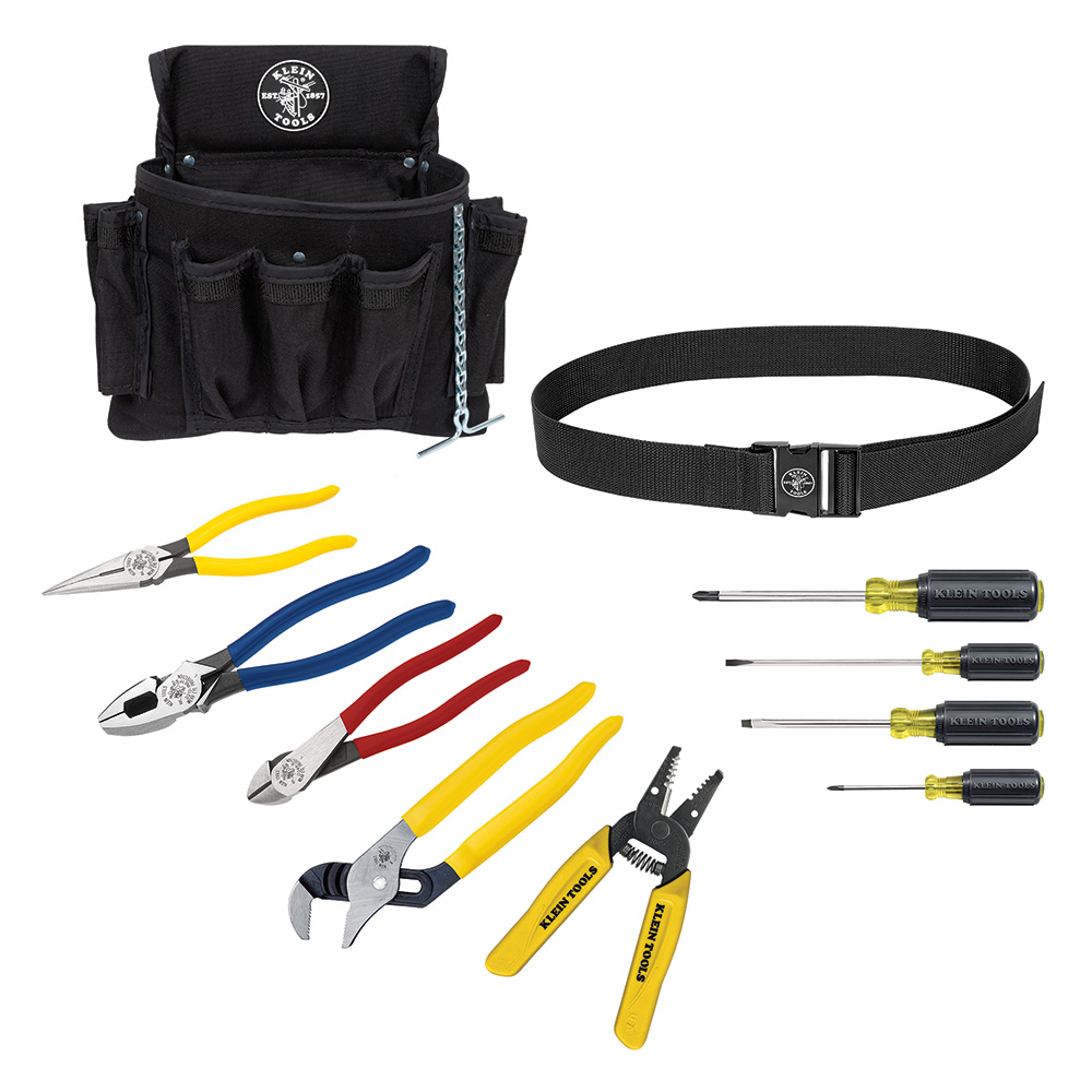 Klein Apprentice Tool Set with Tool Belt and Pouch, 11-Piece # 92911