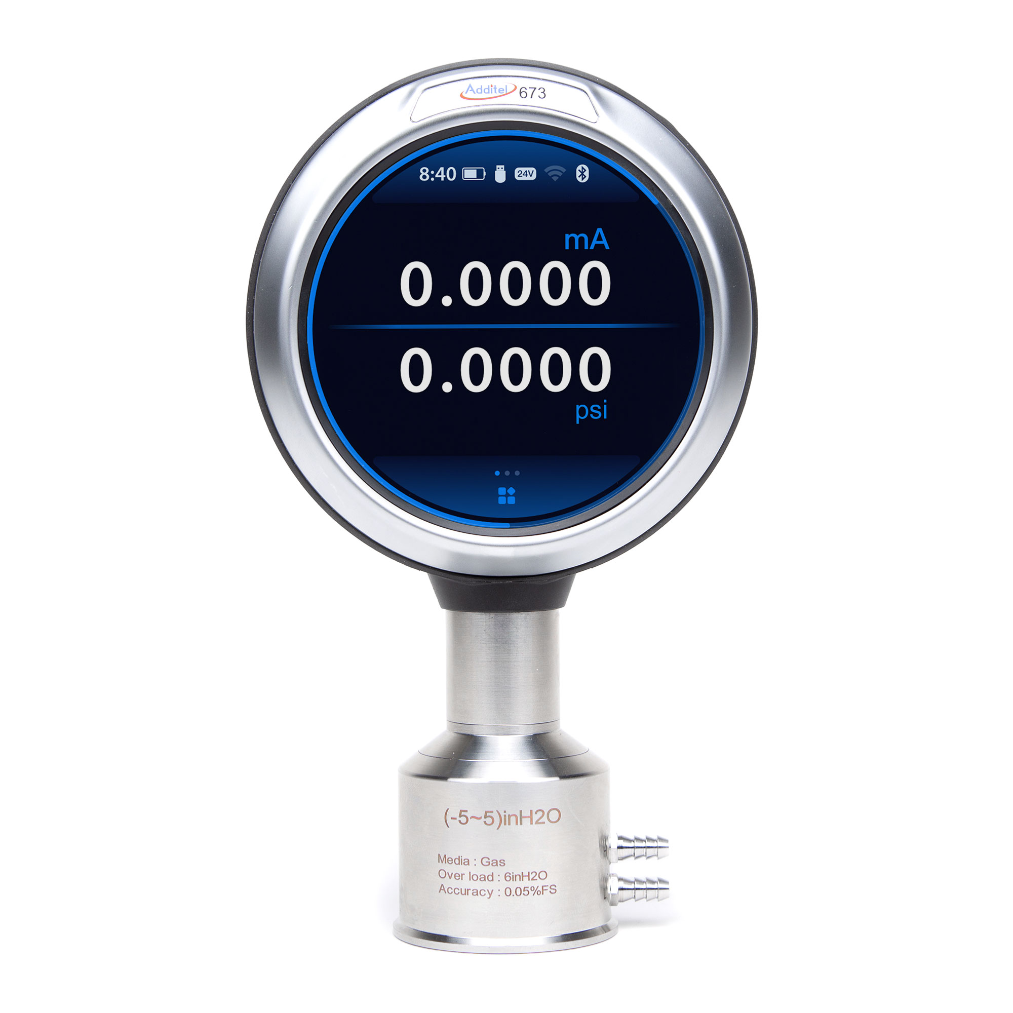 Additel ADT673, Advanced Digital Pressure Calibrator, 0.02%FS, -700 to 700 mbar, Compound Pressure, 1/4BSP M # ADT673-02-CP10-BAR-B