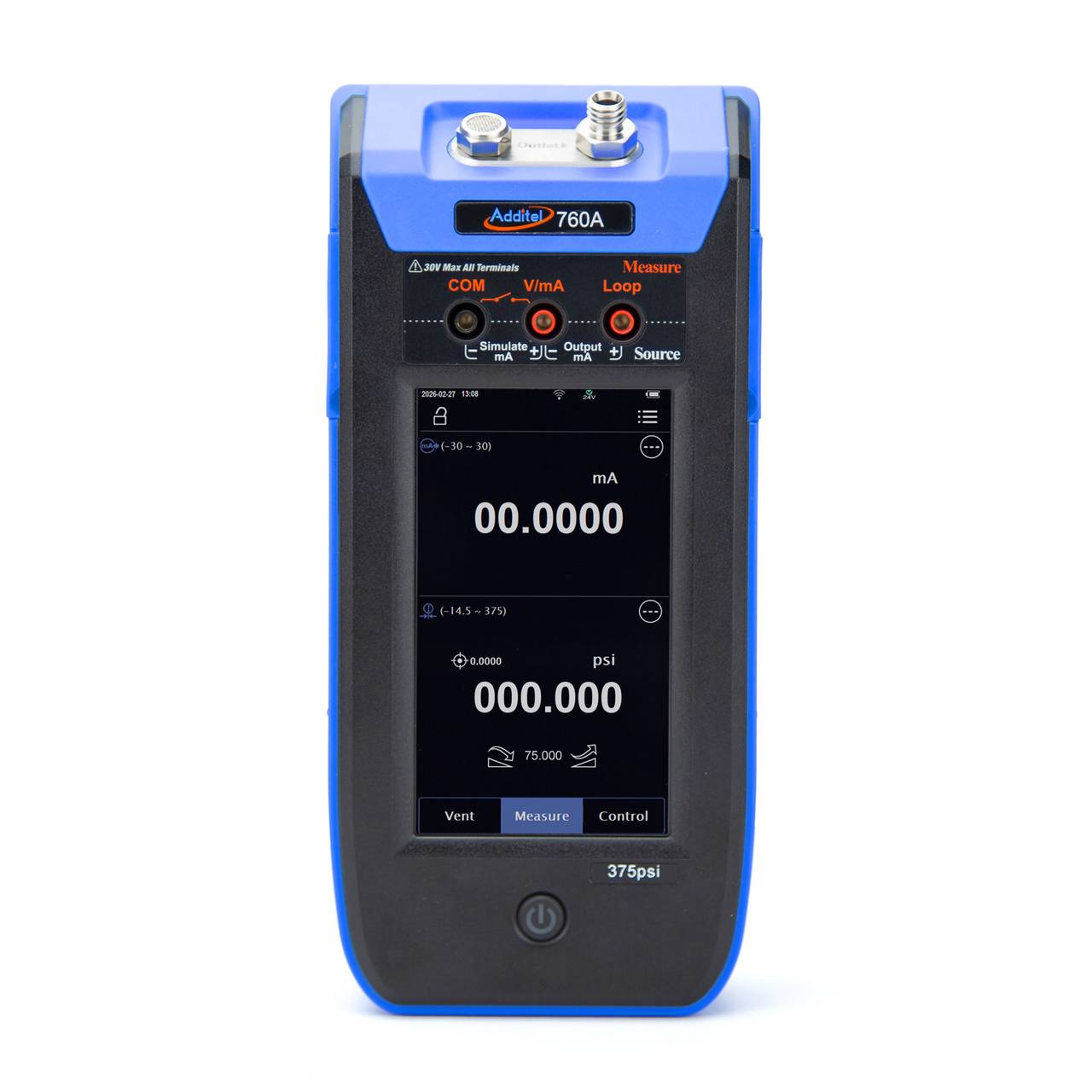 Additel ADT760A, Automatic Handheld Pressure Calibrator, 0.01%FS Accuracy, -10 to 10 PSI (-0.7 to 0.7 Bar), CP10 Sensor Included # ADT760A-D-01-CP10