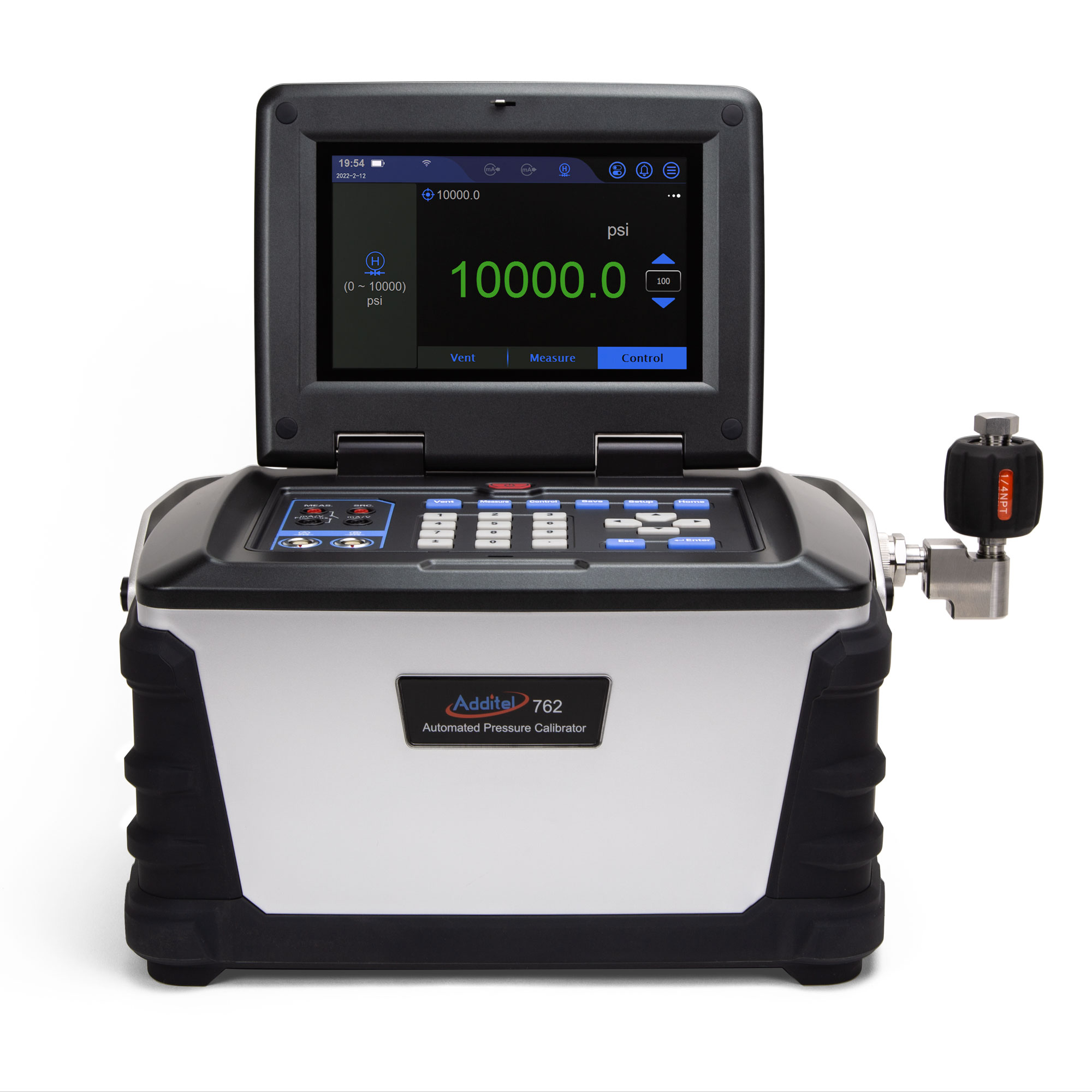 Additel ADT762, Automated Pressure Calibrator, 0.01%FS, Range 1: 0 Bar to 200 Bar, Range 2: 0 Bar to 700 Bar, 1/4BSP F # ADT762-01-GP10K-B