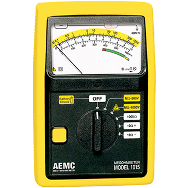 AEMC Instruments Megohmmeter Model 1015 (Analog, 500V, 1000V, Resistance, Continuity) # 1015