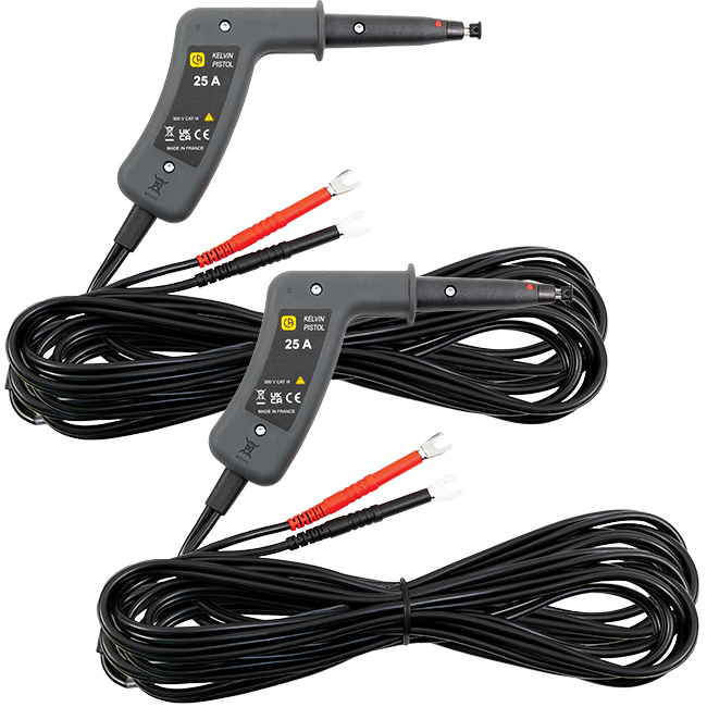 AEMC Instruments Kelvin Probes Pistol Grip 20 ft 25A, Spring Loaded # 2118.85