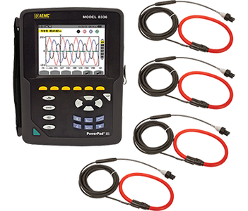 AEMC Instruments PowerPad AmpFlex III Model 8336 w/4 193-24-BK Sensors (replaces 8335 Series) # 2136.31
