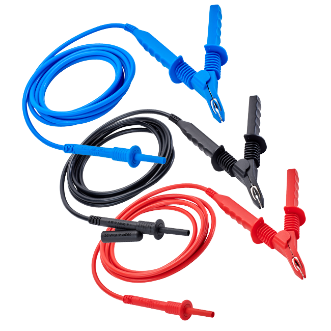 AEMC Instruments Lead - Replacement Set of 3, 10 ft 5kV Safety w/Clips for Megohmmeter Models 5050, 5060, 5070, & 6505, 2119.77, & 2119.85 # 2151.30