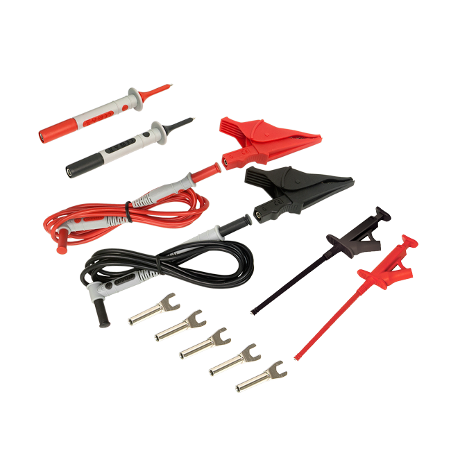 AEMC Instruments Lead - Utility Test Lead Kit # 3 Test Leads, alligator clips & pencil probes rated 1000V CAT IV; Grip probes are rated 600V CAT IV (spaded lugs not rated)