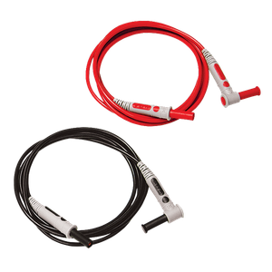 AEMC Instruments Lead - Set of 2, 5 ft Screw-on Color-Coded (Rd/Bk) Silicone Insulated Safety Leads St/Ra Banana Plug # 2152.15