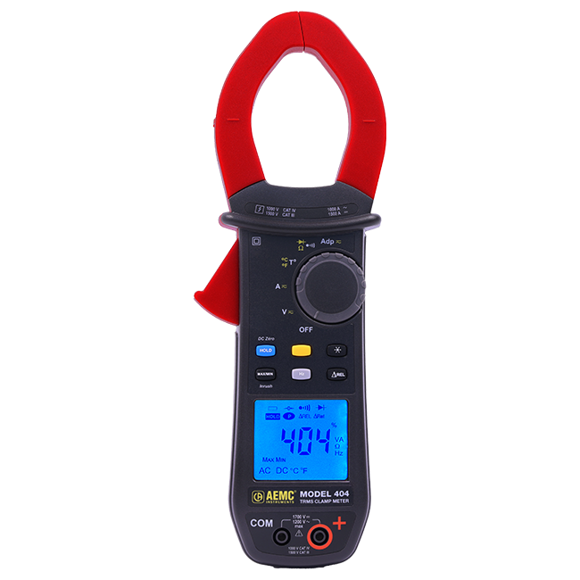 AEMC Instruments Clamp-on Meter Model 404 (TRMS, 1200V AC /1700V DC, 1000A AC /1500A DC, Ohms, Continuity, Temperature) - Model 401 & CAT #2139.21 - Model 403 # 404