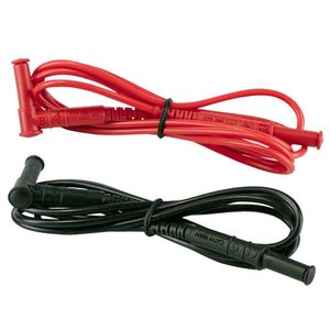 AEMC Instruments Lead - Set of 2, 5 ft Silicone Color-Coded (Red/Black) with 4mm Straight/Right Banana Plugs (Rated 1000V, CAT IV, UL V2) # 5000.94