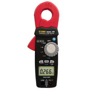 AEMC Instruments TRMS Clamp-on Leakage Current Meter Model 566 (6mA, 60mA, 600mA, 6A, 60A, 600V AC/DC, Ohms, Continuity) - Model 565 # 566