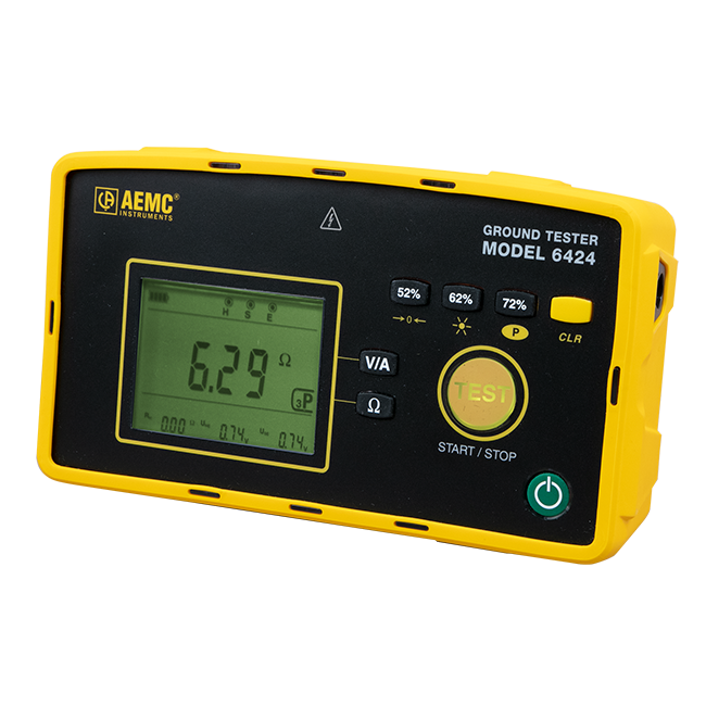 AEMC Instruments Ground Resistance Tester Model 6424 KIT-300FT (Digital, 3-Point) (CAT #2135.57 & 2135.36) # 6424 Kit-300 ft