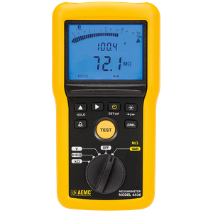 AEMC Instruments Megohmmeter Model 6536 (Digital w/Analog Bargraph, Alarm, Variable 10V to 100V, Ohm, Continuity, V, kΩ) # 6536