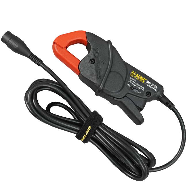 AEMC Instruments AC Current Probe Model MN379T (5A, 200nV/A & 100A, 10mV/a, 10 ft. BNC Lead) # MN379T