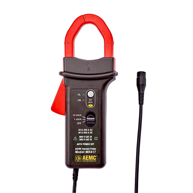 AEMC Instruments AC/DC Current Probe Model MR417 (40A AC, 60A DC, 10mV/A & 400A AC, 600A DC, 1mV/a, BNC Output) # MR417
