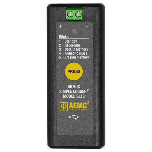 AEMC Instruments Simple Logger Model SL13 (Voltage, 50V DC) # SL13