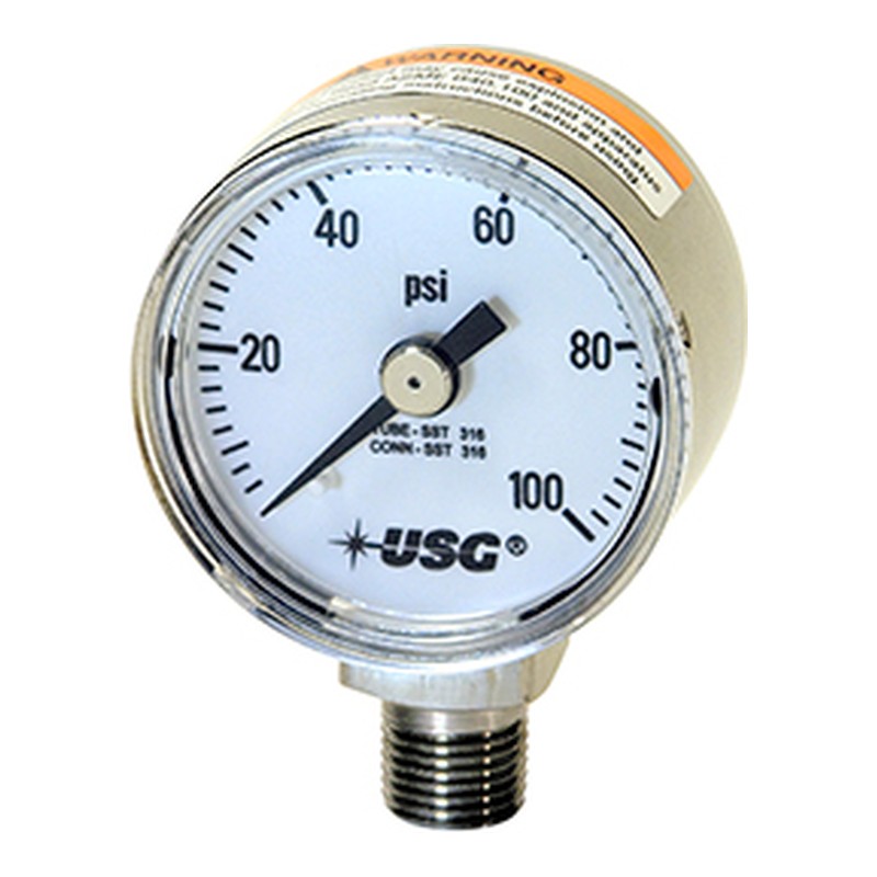 Ametek U.S. Gauge Model 1521 All-Stainless Utility Gauge (1-1/2 in) # 1521