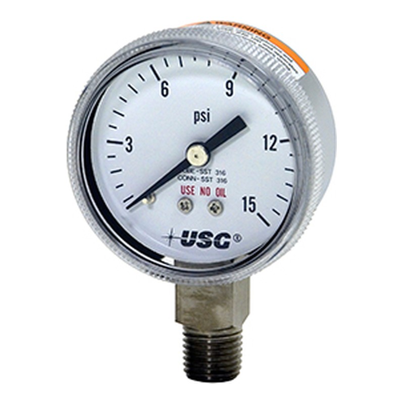 Ametek U.S. Gauge Model 1522 All-Stainless Utility Gauge (2 in) # 1522