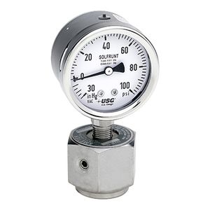 Ametek U.S. Gauge SOLFRUNT Model 659 Solid-Front Liquid-Filled Gauge