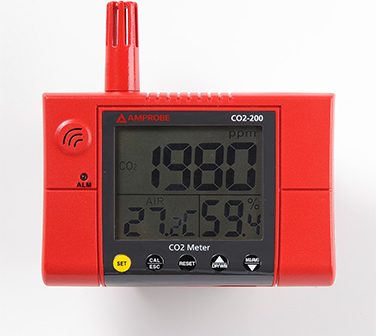 Amprobe CO2-200 Wall-Mounted Carbon Dioxide / Air Quality Meter (CO2, Temperature, RH, Relay Output) # CO2-200