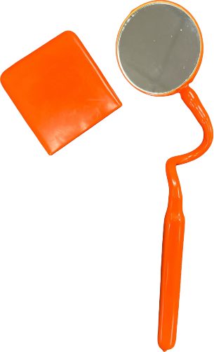 Cementex 2 1/4" Round Inspection Mirror-Fully Insulated and Flexible - 12" Handle OAL # IM-225I-F12