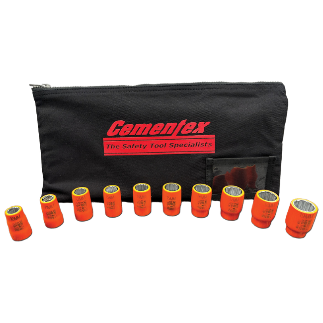 Cementex 5-Piece 1/2" Square Drive Hex Bit Socket Set with Ratchet # IHBS12-5R