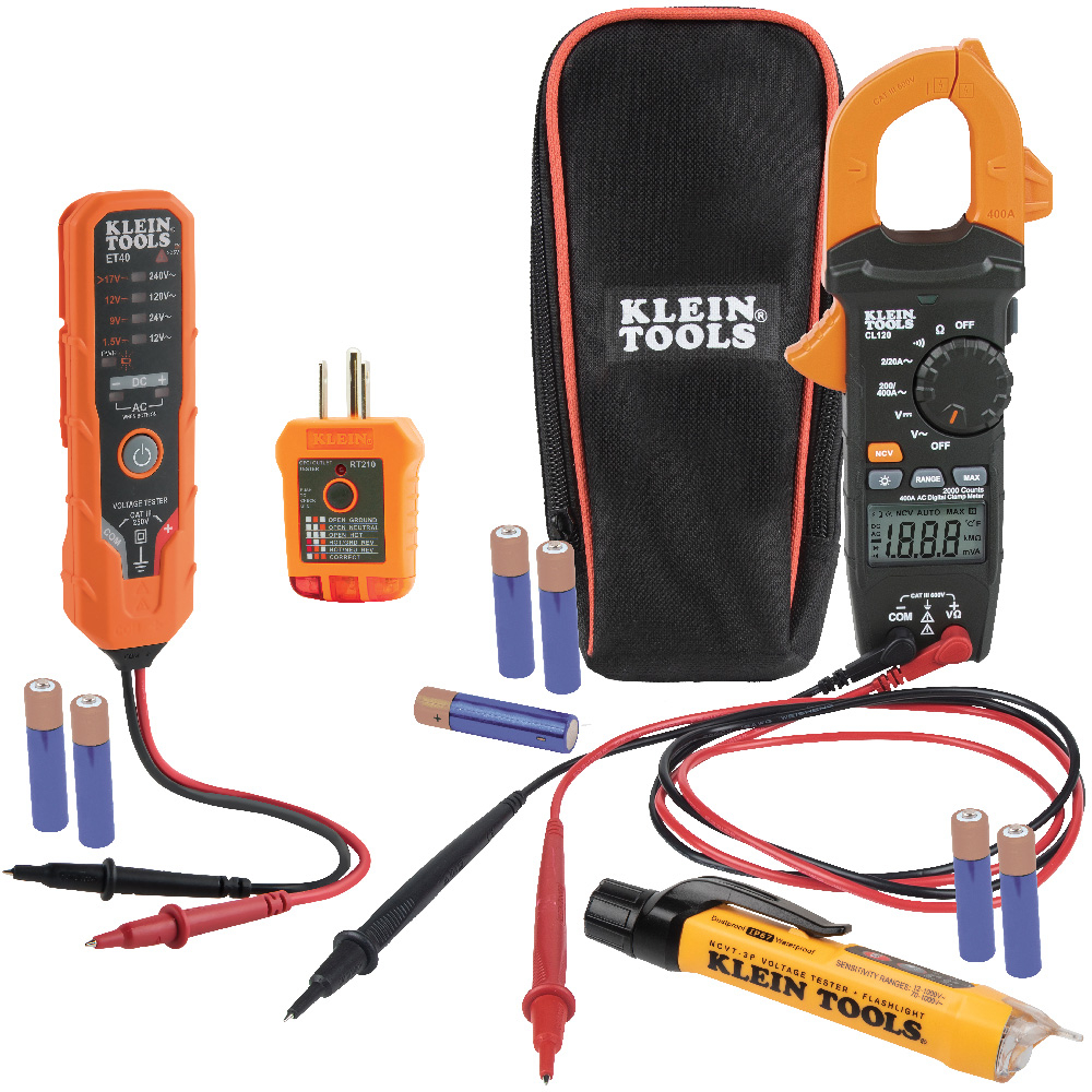 Klein Premium Clamp Meter Electrical Test Kit # CL120VP