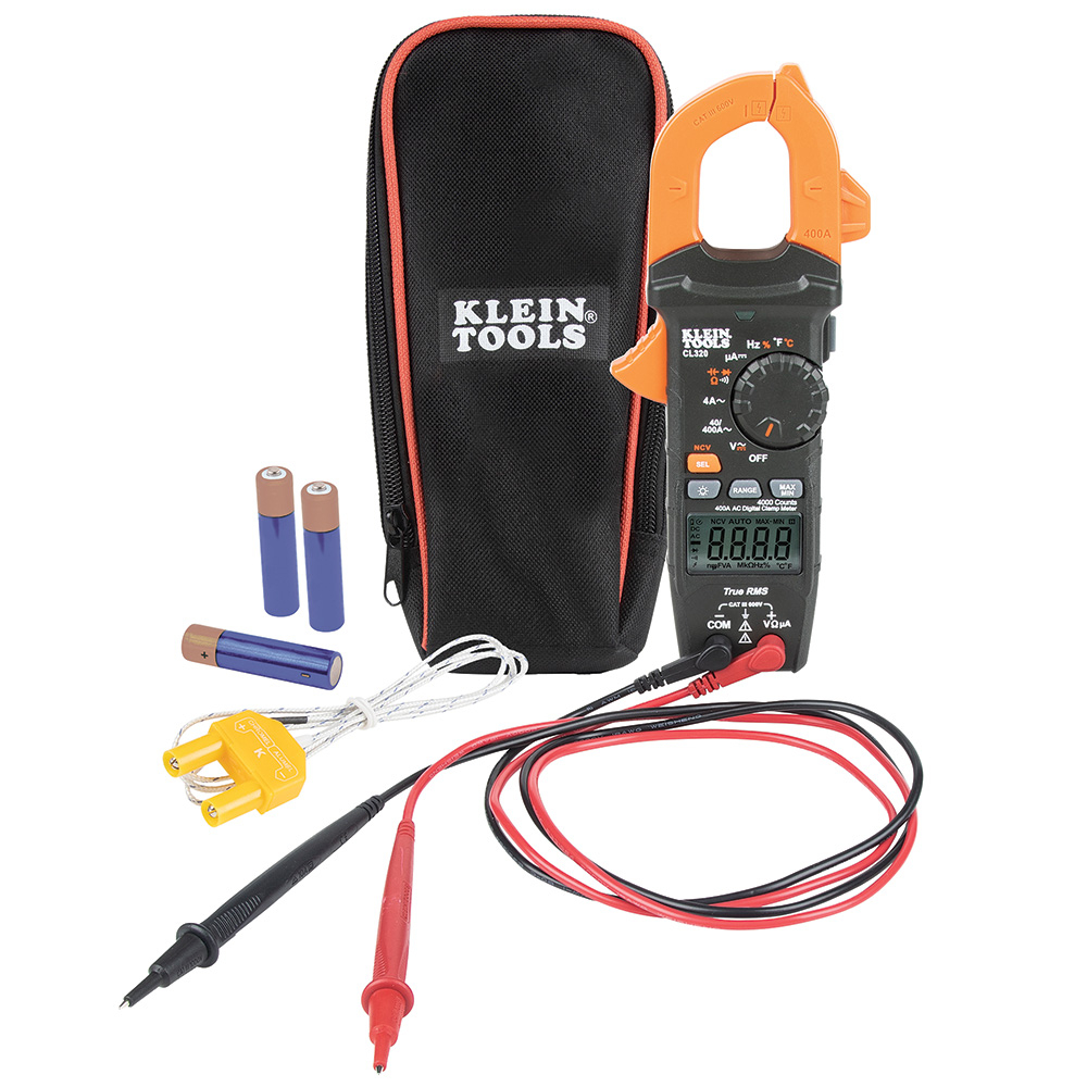 Klein HVAC Digital Clamp Meter, AC Auto-Ranging 400 amp # CL320