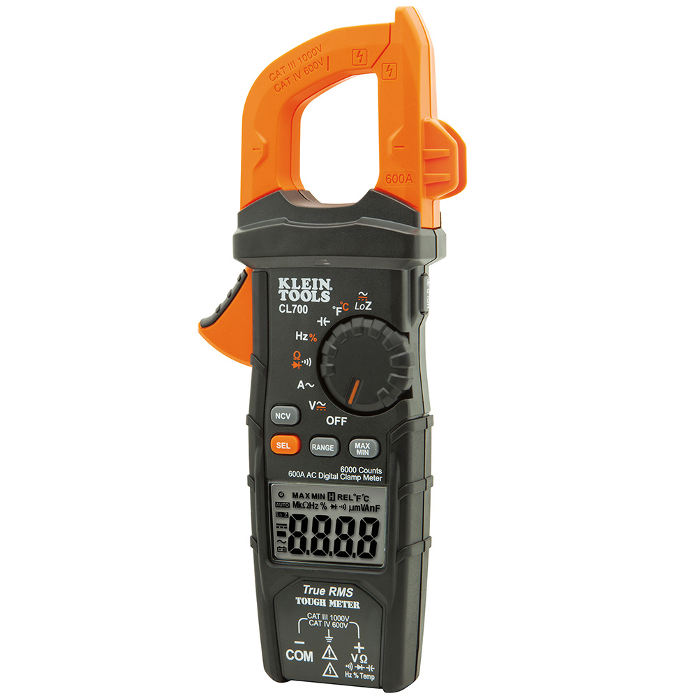 Klein Digital Clamp Meter, AC Auto-Ranging TRMS, Low Impedance (Loz) Mode # CL700