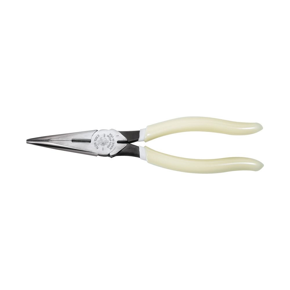 Klein Pliers, Needle Nose Side-Cutters, High-Visibility, 8-Inch # D203-8-GLW