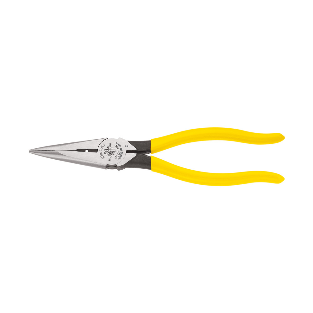 Klein Pliers, Needle Nose Side Cutters with Stripping, 8-Inch # D203-8N