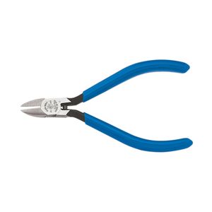 Klein Diagonal Cutting Pliers, Electronics, Tapered Nose, Spring, 4-Inch # D257-4C