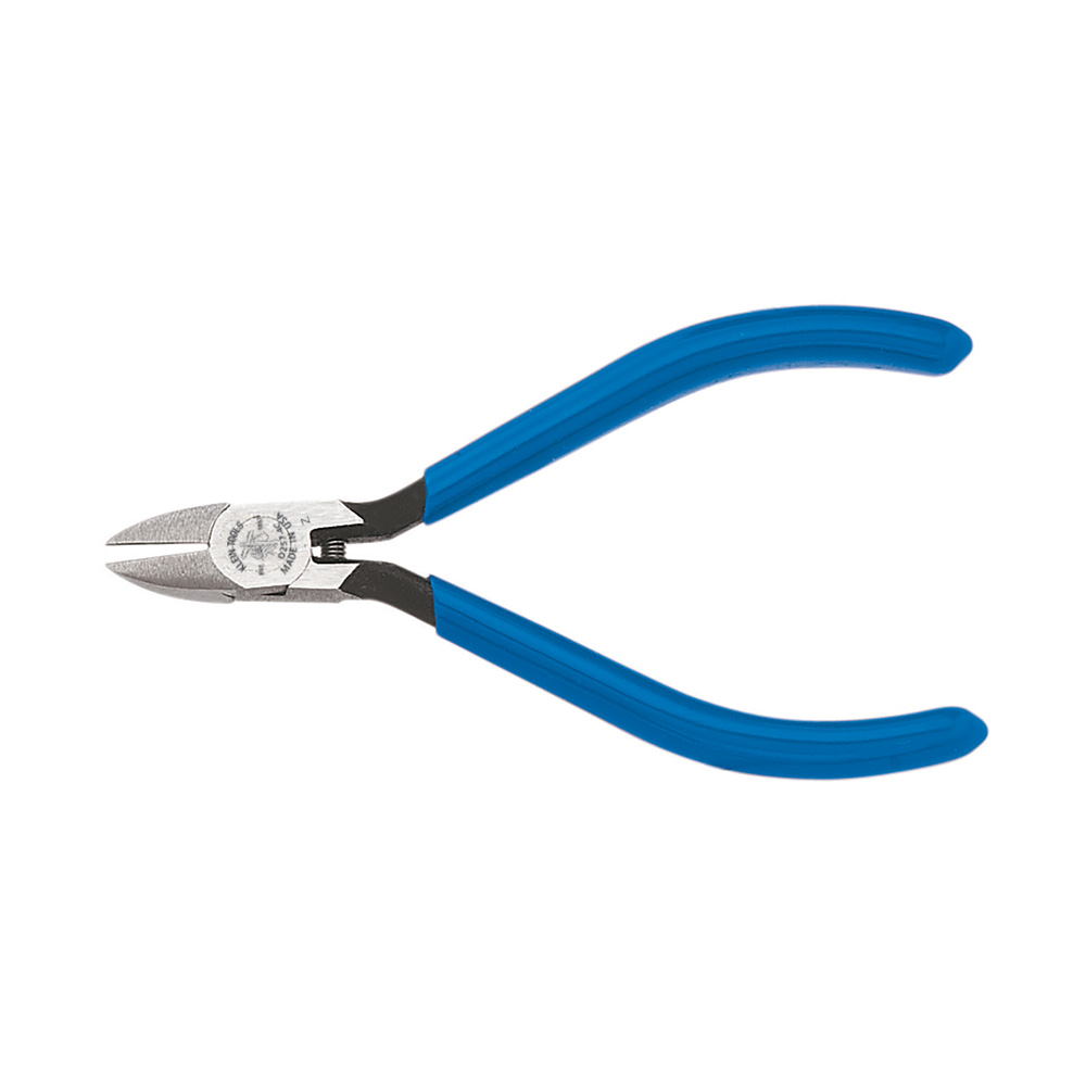 Klein Diagonal Cutting Pliers, Electronics, Tapered Nose, Spring, 4-Inch # D257-4C