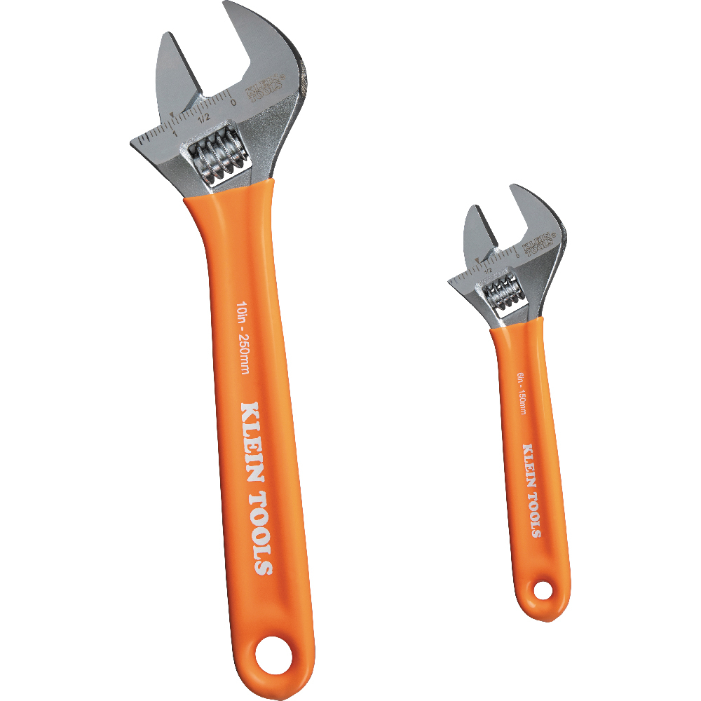 Klein Extra-Capacity Adjustable Wrenches, 2-Piece # D5072