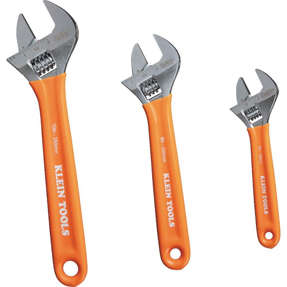 Klein Extra-Capacity Adjustable Wrenches, 3-Piece # D5073